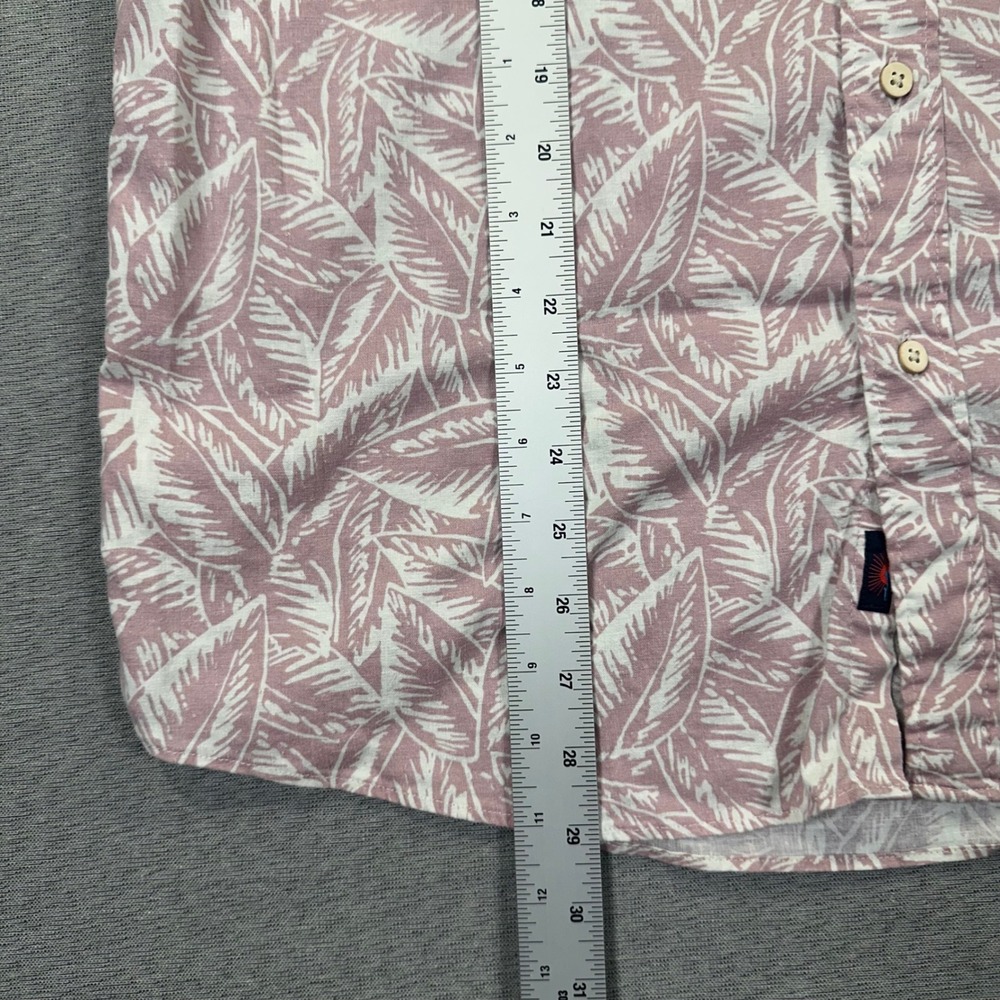 Faherty Shirt Men's L Pink Floral Short Sleeve Button Down Casual Hawaiian AOP - Picture 5 of 8